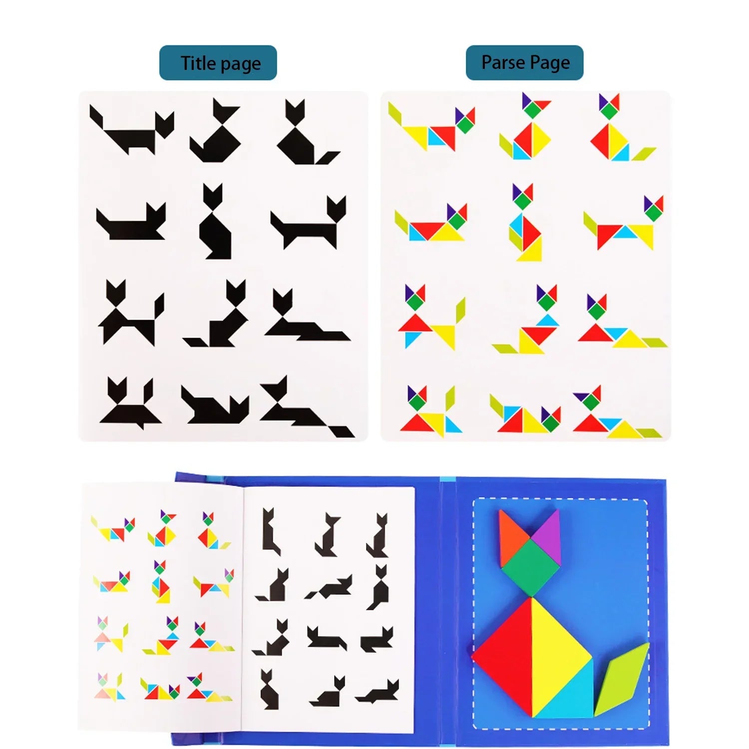 Wooden Magnetic Tangram Book